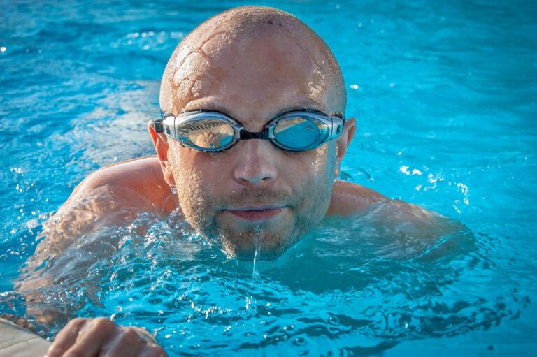 man, swimmer, pool